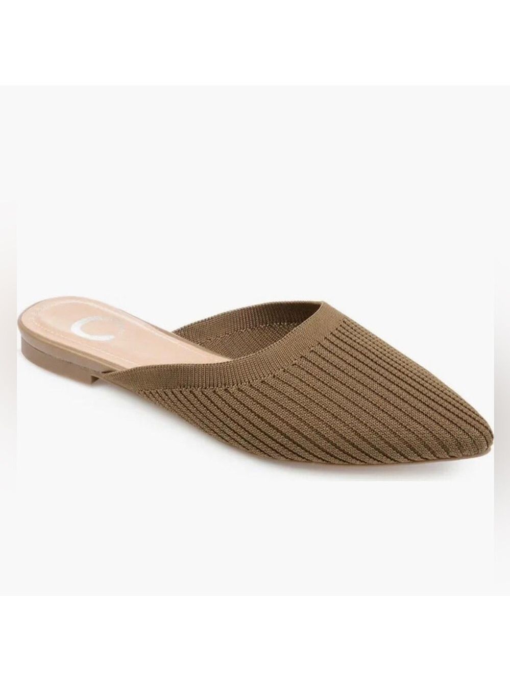 Journee Collection Aniee Knit Slip on Slide Mules in Taupe - NWT
